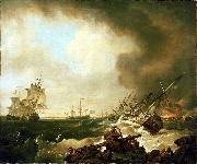 Richard Wright The Battle of Quiberon Bay oil painting